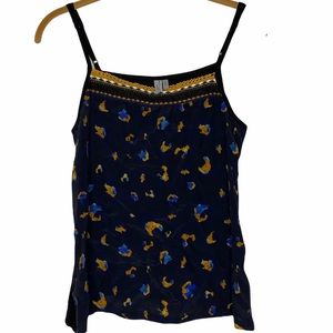 Anthro Blank London Navy Gold Print Tank Top XS